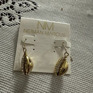 Neiman Marcus Gold Cowrie Shell Drop Earrings